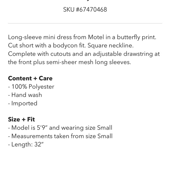 Motel Juleha Butterfly Printed Mini Dress - Picture 2 of 2